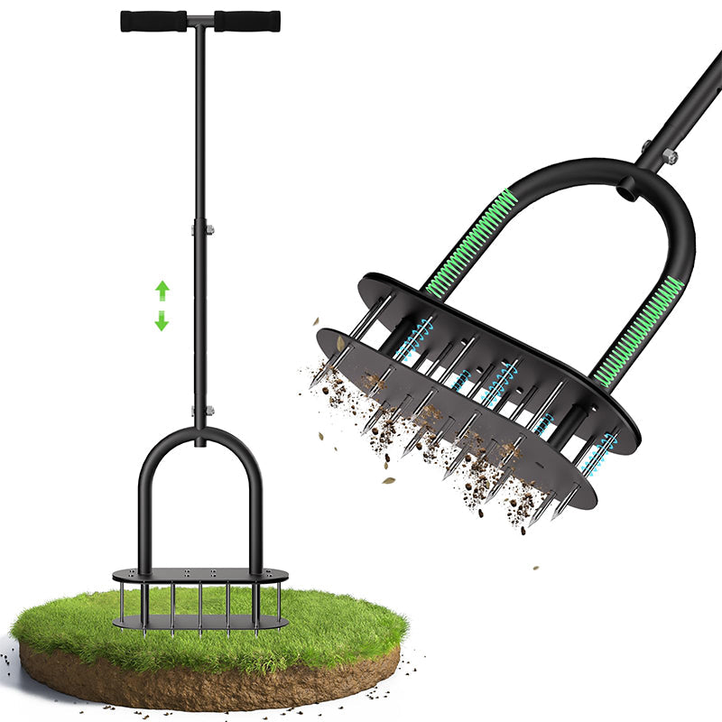 🌱 Manual Lawn Aerator – Carbon Steel Core Aerator for Compacted Soil ✨