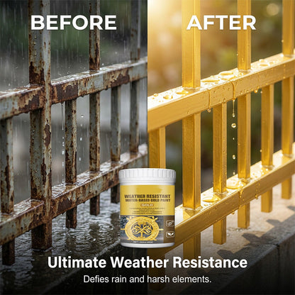 🎨 Brilliant Gold Paint – Weather-Resistant Water-Based Formula for Indoor & Outdoor Use ✨