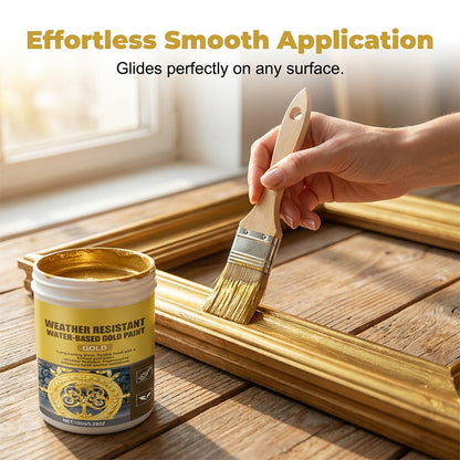 🎨 Brilliant Gold Paint – Weather-Resistant Water-Based Formula for Indoor & Outdoor Use ✨