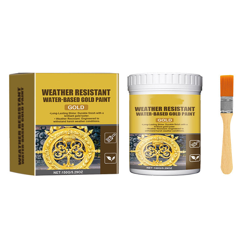 🎨 Brilliant Gold Paint – Weather-Resistant Water-Based Formula for Indoor & Outdoor Use ✨