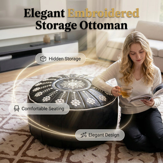 🏡High-end luxury-quality leather Versatile Round Storage Seat