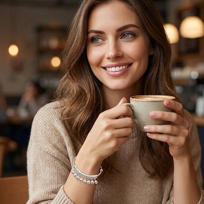 🔔 Adjustable Silver Bell Bangle – Lightweight Charm Bracelet for Everyday Shine