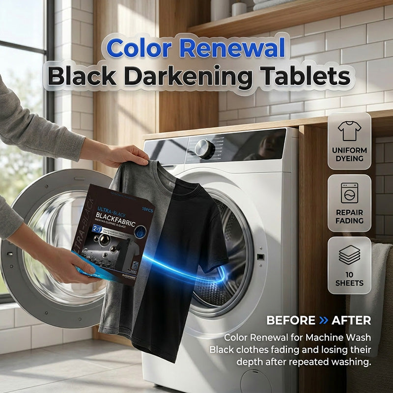 🖤 Black Clothing Color Refresh Sheets – Easy Wash Fabric Darkening
