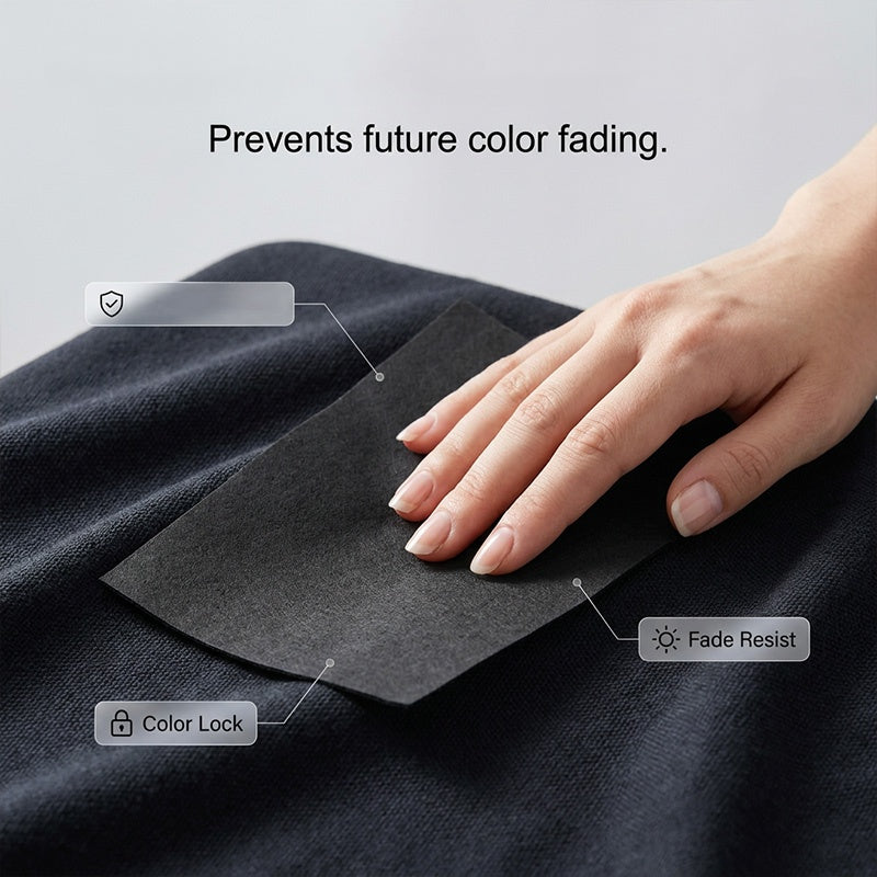 🖤 Black Clothing Color Refresh Sheets – Easy Wash Fabric Darkening