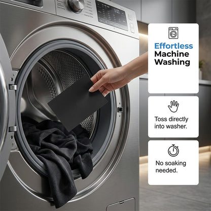 🖤 Black Clothing Color Refresh Sheets – Easy Wash Fabric Darkening
