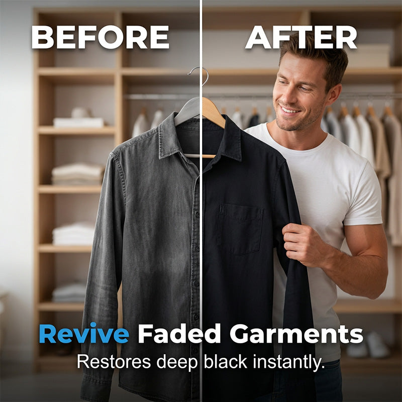 🖤 Black Clothing Color Refresh Sheets – Easy Wash Fabric Darkening