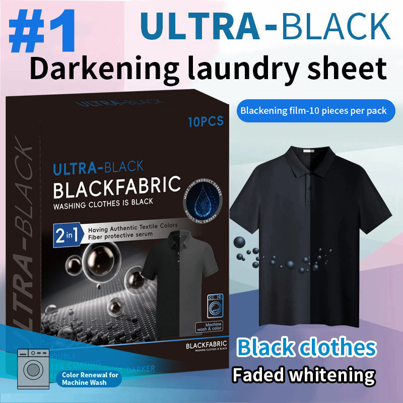 🖤 Black Clothing Color Refresh Sheets – Easy Wash Fabric Darkening