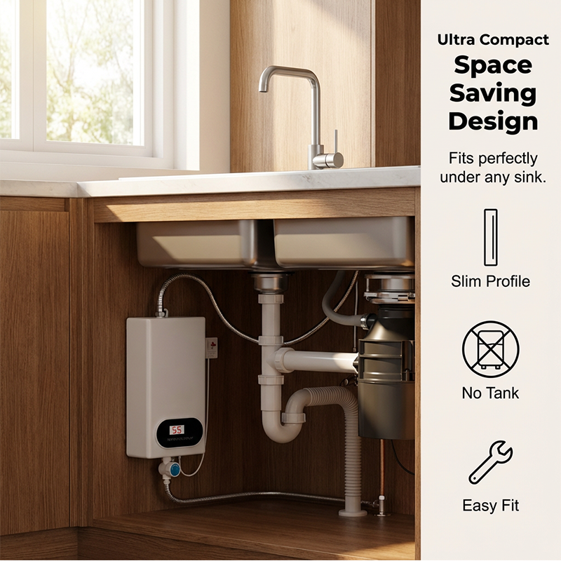 🔥 3500W Instant Electric Water Heater – Compact Tankless Design 🚿
