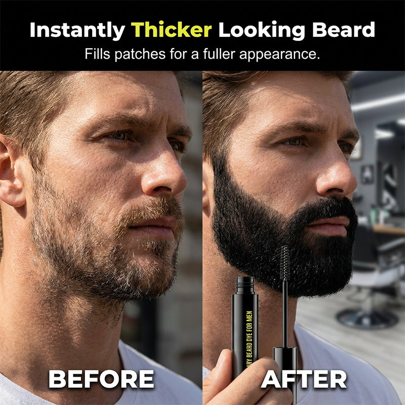 🧔 Instant Temporary Beard & Eyebrow Dye Wand - Gray Coverage for Men 🖤