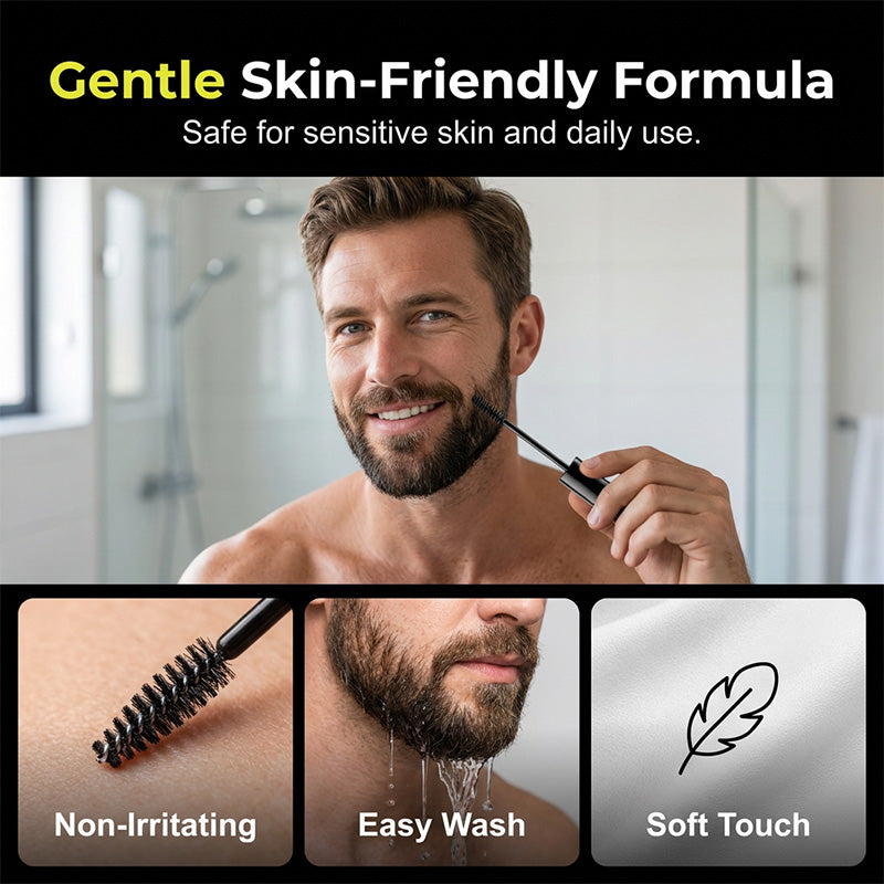 🧔 Instant Temporary Beard & Eyebrow Dye Wand - Gray Coverage for Men 🖤