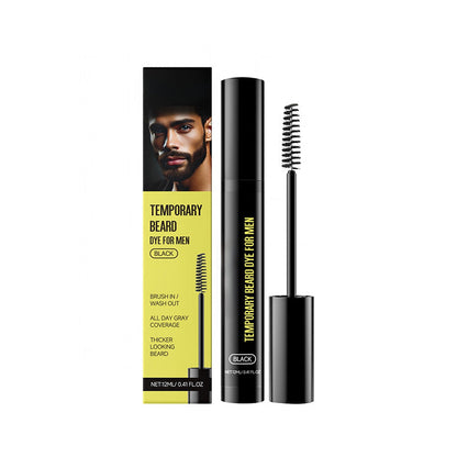 🧔 Instant Temporary Beard & Eyebrow Dye Wand - Gray Coverage for Men 🖤