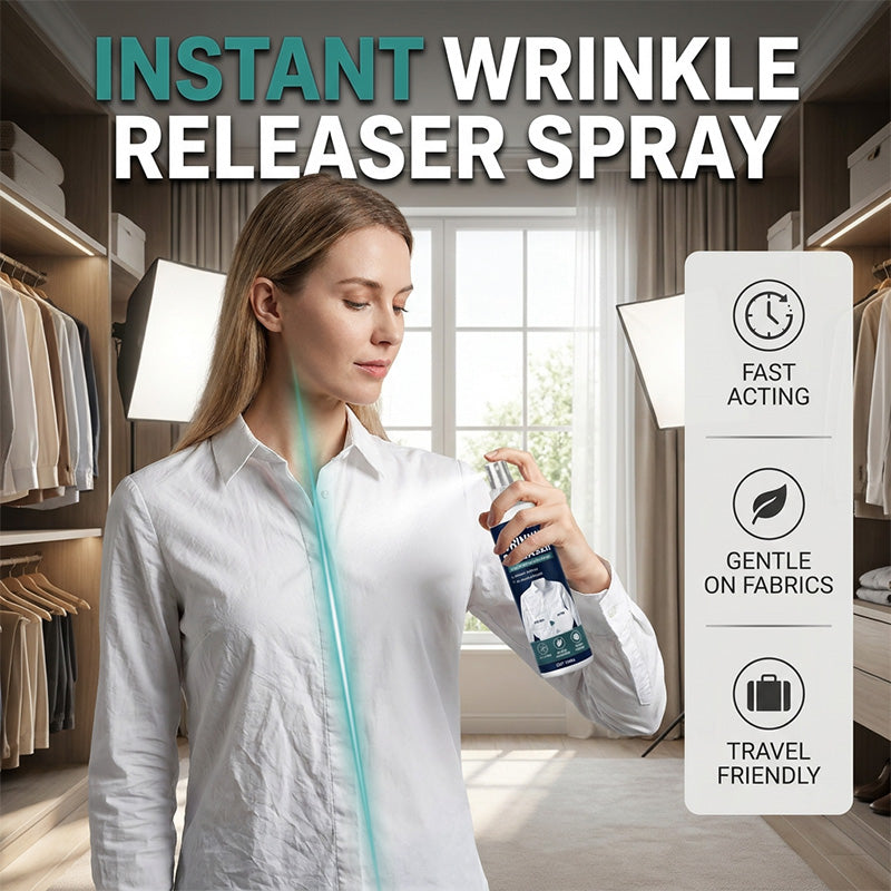 ⏰ LAST DAY: 49% OFF! 👔 Instant Wrinkle Releaser & Anti-Static Spray – No Iron Needed ✨