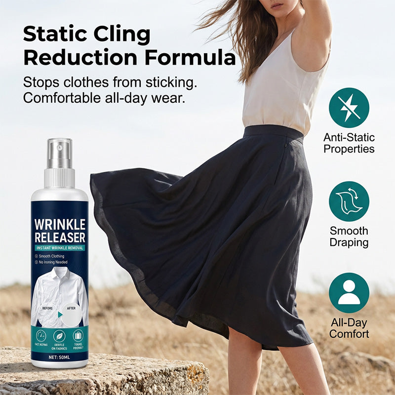 ⏰ LAST DAY: 49% OFF! 👔 Instant Wrinkle Releaser & Anti-Static Spray – No Iron Needed ✨