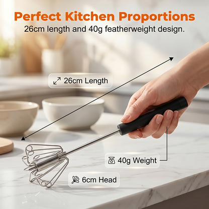 🔥 55% OFF LAST DAY 🔥 Semi-Automatic Turbo Whisk - Easy Push Hand Mixer 🍳
