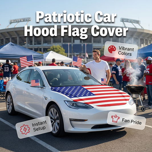🔥Last Day Promotion🎁Patriotic Car Hood Flag Cover - ⭐ Turn Any Vehicle Into A Patriotic Statement