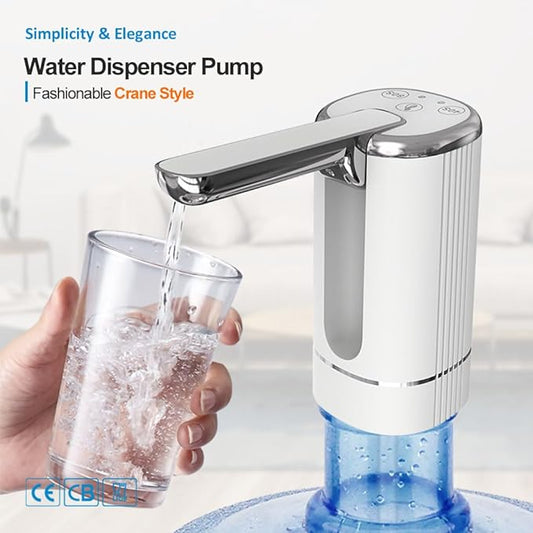 🚰 Foldable Electric Water Pump Dispenser – Portable USB Water Transfer Pump, Universal Fit for 2-5 Gallon Jugs, Camping & Home Water Dispensing