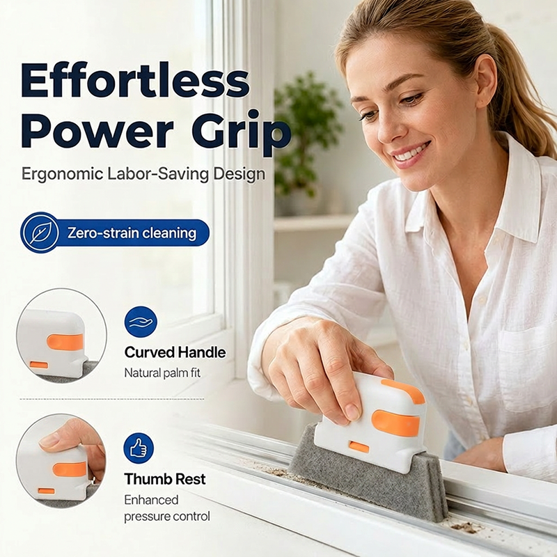 🪟 3-in-1 Window Track Cleaning Tool with Power Grip Handle 🧼