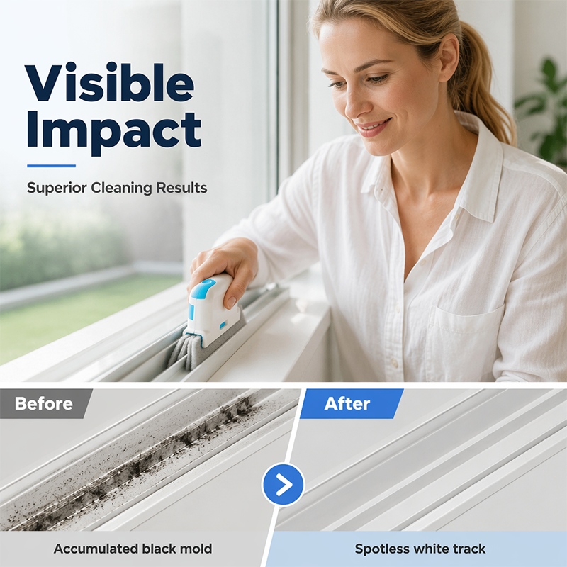 🪟 3-in-1 Window Track Cleaning Tool with Power Grip Handle 🧼