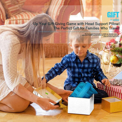 🧸 Kids Plush Head Support Strap – Adjustable Travel Nap Band With Side Cushions
