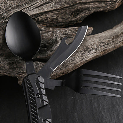 🏕️ 4-In-1 Outdoor Folding Multifunctional Tableware – Detachable Camping Utensil Set ✨