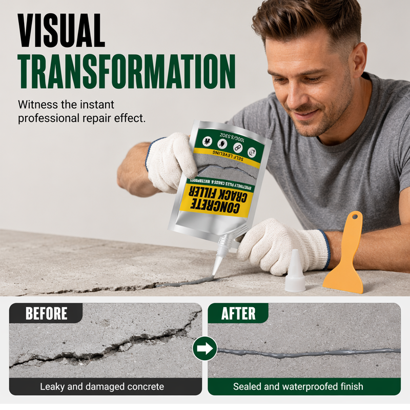 🏠 Waterproof Concrete Crack Filler for Indoor & Outdoor Use