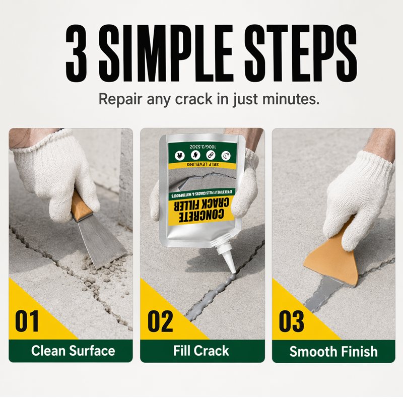 🏠 Waterproof Concrete Crack Filler for Indoor & Outdoor Use