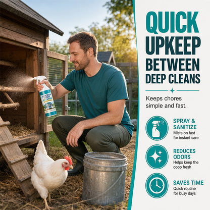 🐔 Chicken Coop Cleaner Spray – Eliminates Odor & Mess in Minutes! ✨