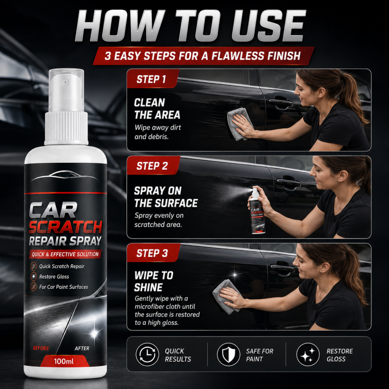🚗 Car Scratch Repair Spray – Light Scratch & Gloss Restorer ✨