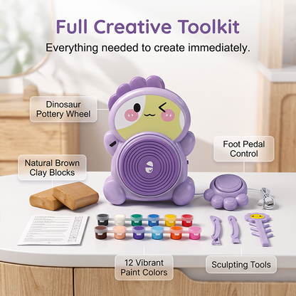 🎨 Kids Electric Pottery Wheel Kit – DIY Clay Craft Set for Creative Play
