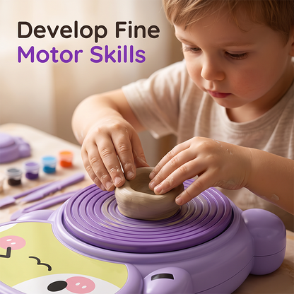 🎨 Kids Electric Pottery Wheel Kit – DIY Clay Craft Set for Creative Play