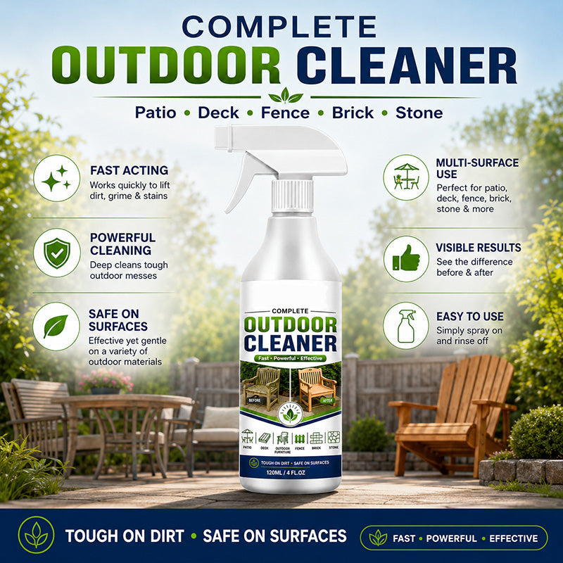 🌿 LIMITED-TIME 50% OFF! Outdoor Surface Cleaner Spray, Fast Acting Stain Remover for Patio, Wooden Furniture & Outdoor Surfaces
