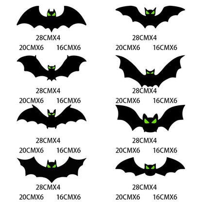 🦇 Halloween Glow Bat Wall Decals – 3D Haunted Party Decor Set