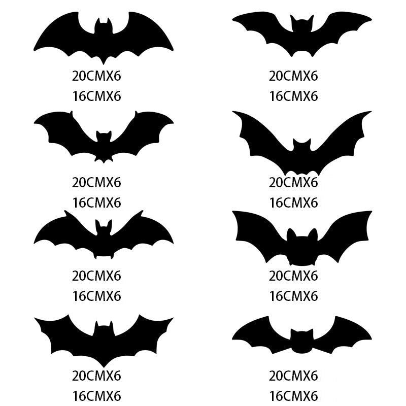 🦇 Halloween Glow Bat Wall Decals – 3D Haunted Party Decor Set