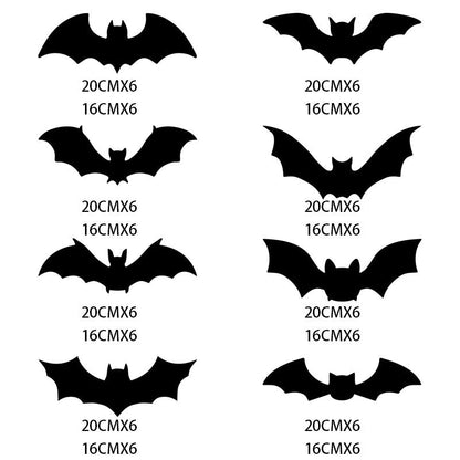 🦇 Halloween Glow Bat Wall Decals – 3D Haunted Party Decor Set