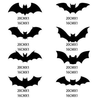 🦇 Halloween Glow Bat Wall Decals – 3D Haunted Party Decor Set