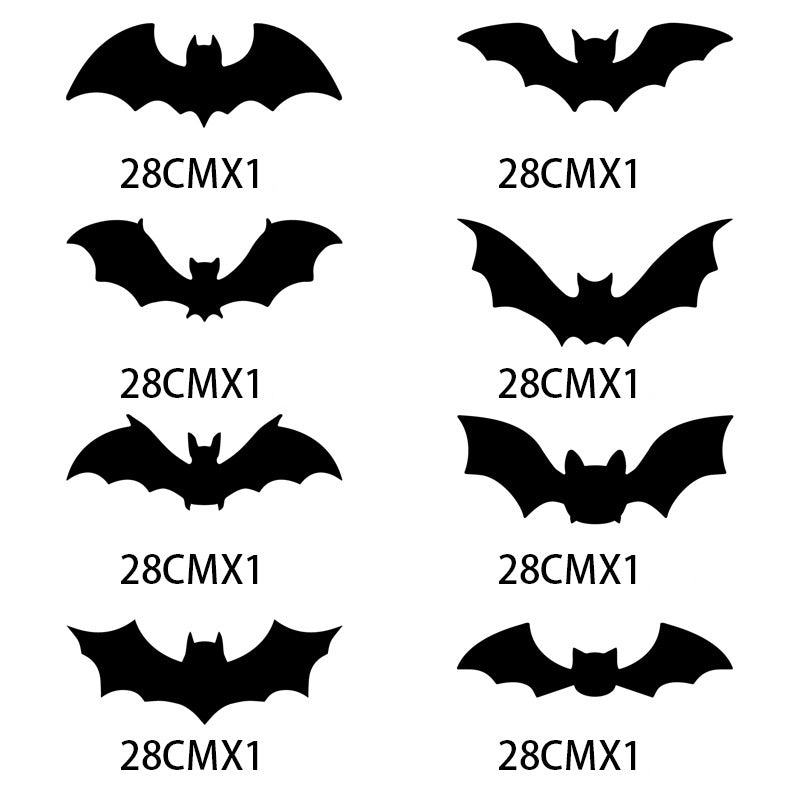 🦇 Halloween Glow Bat Wall Decals – 3D Haunted Party Decor Set
