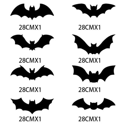 🦇 Halloween Glow Bat Wall Decals – 3D Haunted Party Decor Set