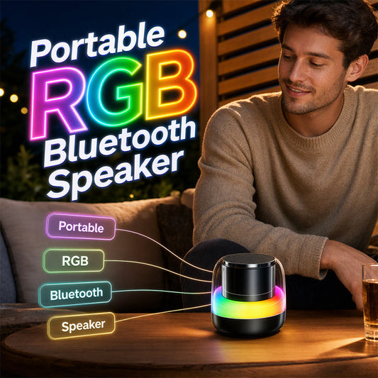 🔊 Portable RGB Bluetooth Speaker – Retro Wireless Room Speaker