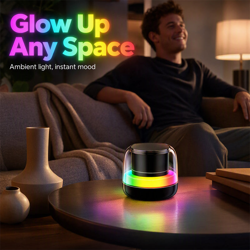 🔊 Portable RGB Bluetooth Speaker – Retro Wireless Room Speaker
