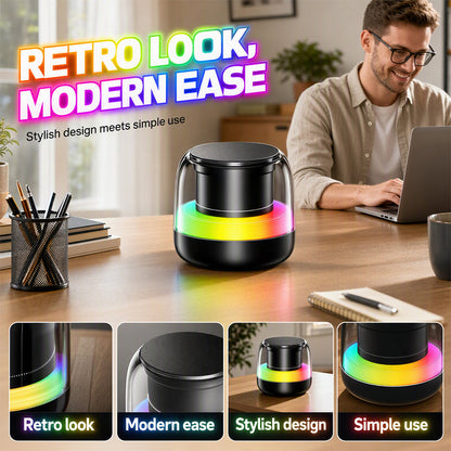 🔊 Portable RGB Bluetooth Speaker – Retro Wireless Room Speaker