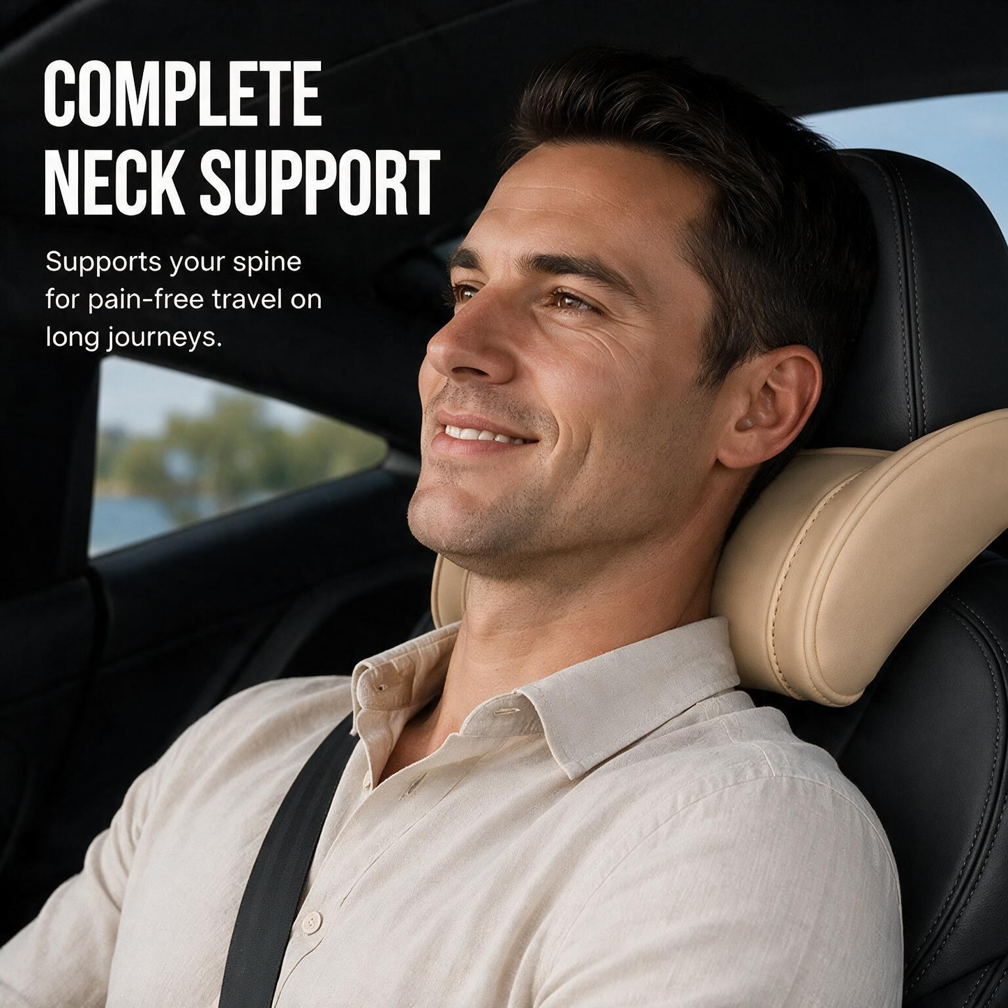 🚗 Memory Foam Car Neck Pillow – Ergonomic Headrest Support