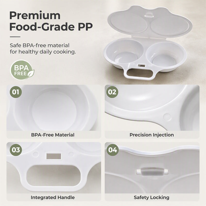 🍳 Microwave Egg Poacher – Dual-Cavity Breakfast Egg Cooker