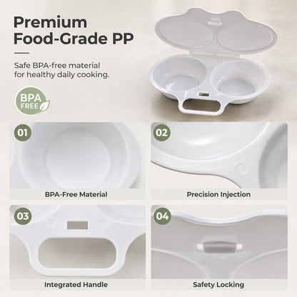 🍳 Microwave Egg Poacher – Dual-Cavity Breakfast Egg Cooker