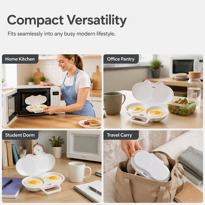 🍳 Microwave Egg Poacher – Dual-Cavity Breakfast Egg Cooker