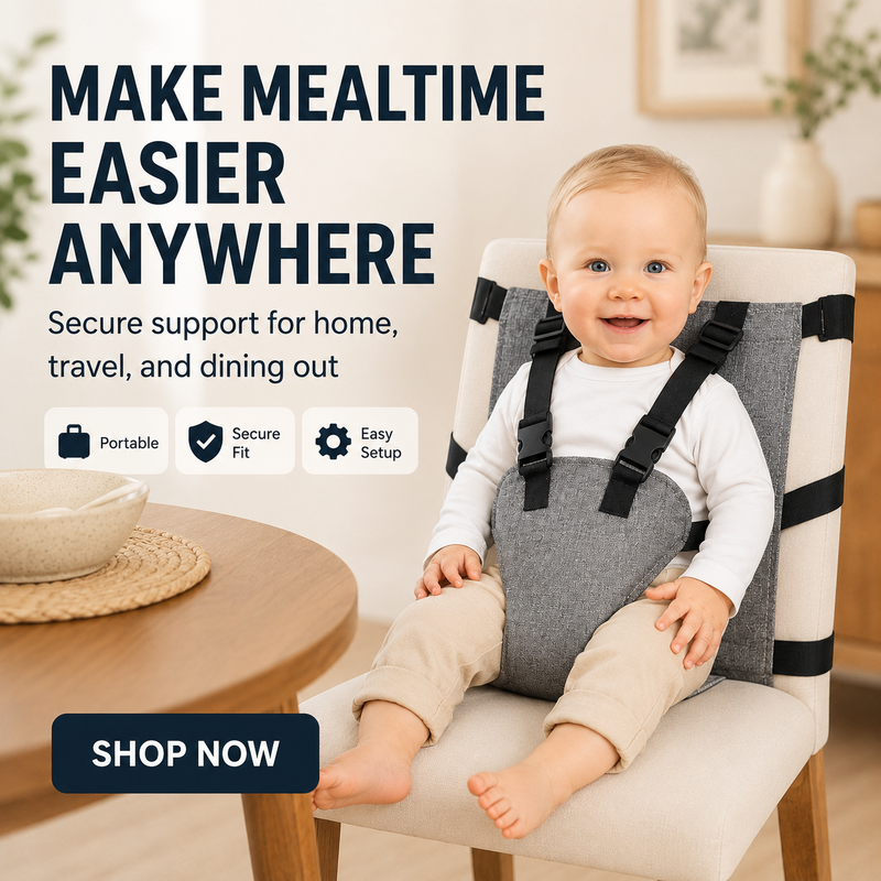 👶 5-Point Baby Chair Harness – Portable Feeding Seat Strap