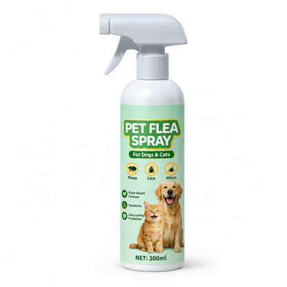 🐾 Plant-Based Pet Flea Spray – Flea, Lice & Mite Coat Care