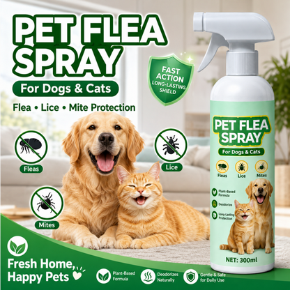 🐾 Plant-Based Pet Flea Spray – Flea, Lice & Mite Coat Care