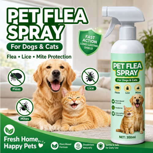 🐾 Plant-Based Pet Flea Spray – Flea, Lice & Mite Coat Care