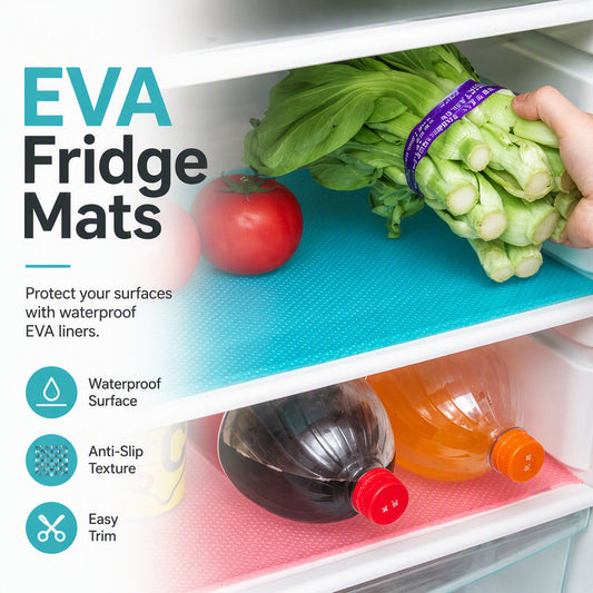 🧊 Refrigerator Shelf Liners – Washable Waterproof EVA Mats