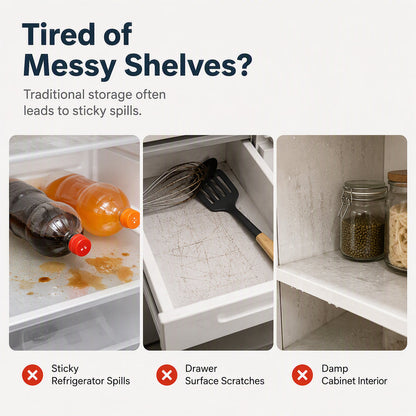 🧊 Refrigerator Shelf Liners – Washable Waterproof EVA Mats